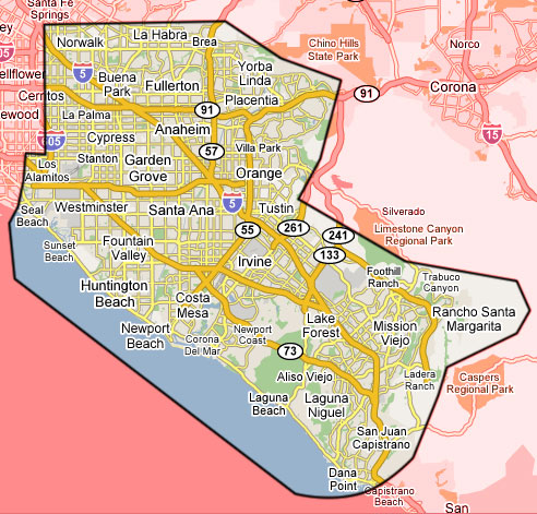 OC Map delivery area